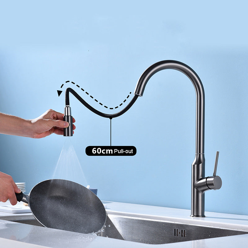 Homelody 360 ° Drehung Wasserhahn Küche ausziehbar mit 2 Modus Brause Edelstahl Mischbatterie Küche
