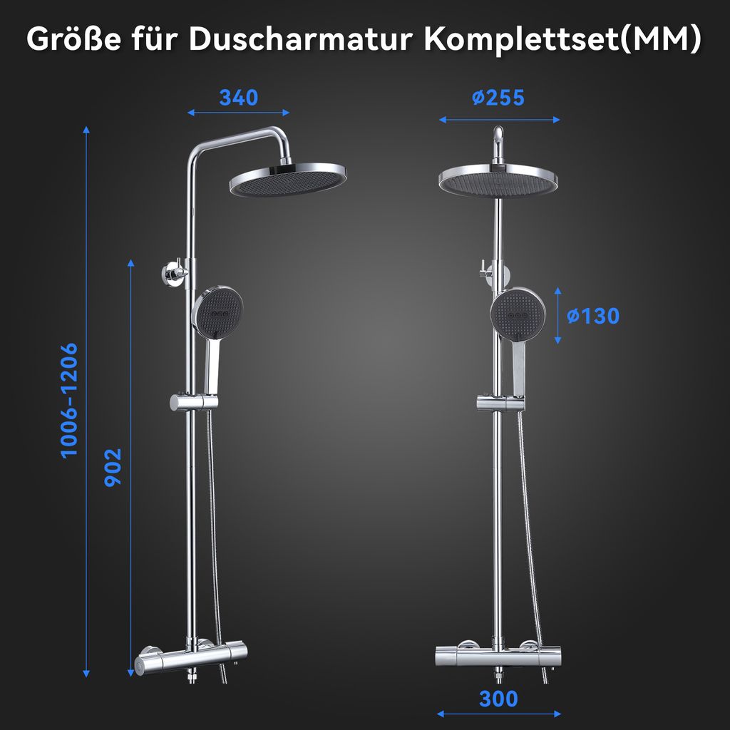 Antike Duscharmatur Mit Regendusche & Wannenauslauf – 3-Wege-Umsteller, öl-bronziert