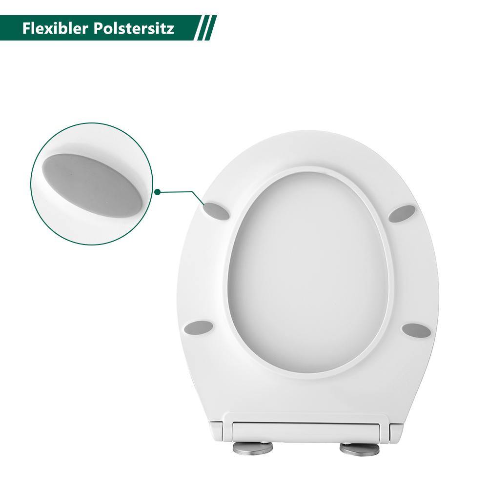 Toilettensitz Weiß Automatisches Dual-Slow-Down-Design