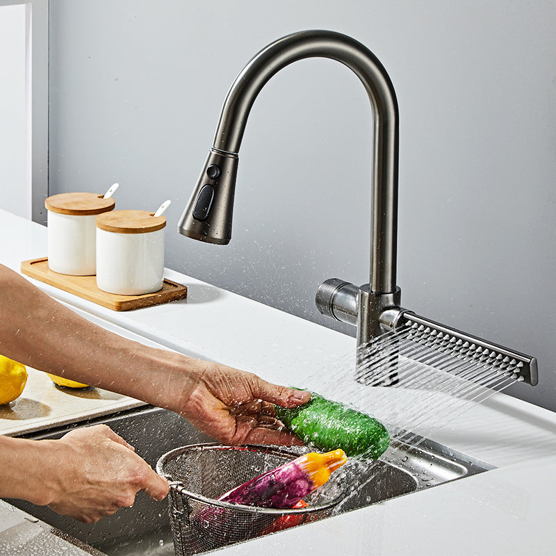 Homelody 360 ° Drehung Wasserhahn Küche ausziehbar Küchenarmatur mit Brause Mischbatterie Küche mit 3 Modus und Wasserfalldusche