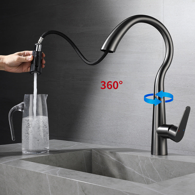 Homelody 360 ° Drehung Wasserhahn Küche Versteckt ausziehbar Küchenarmatur mit Brause Edelstahl Mischbatterie Küche