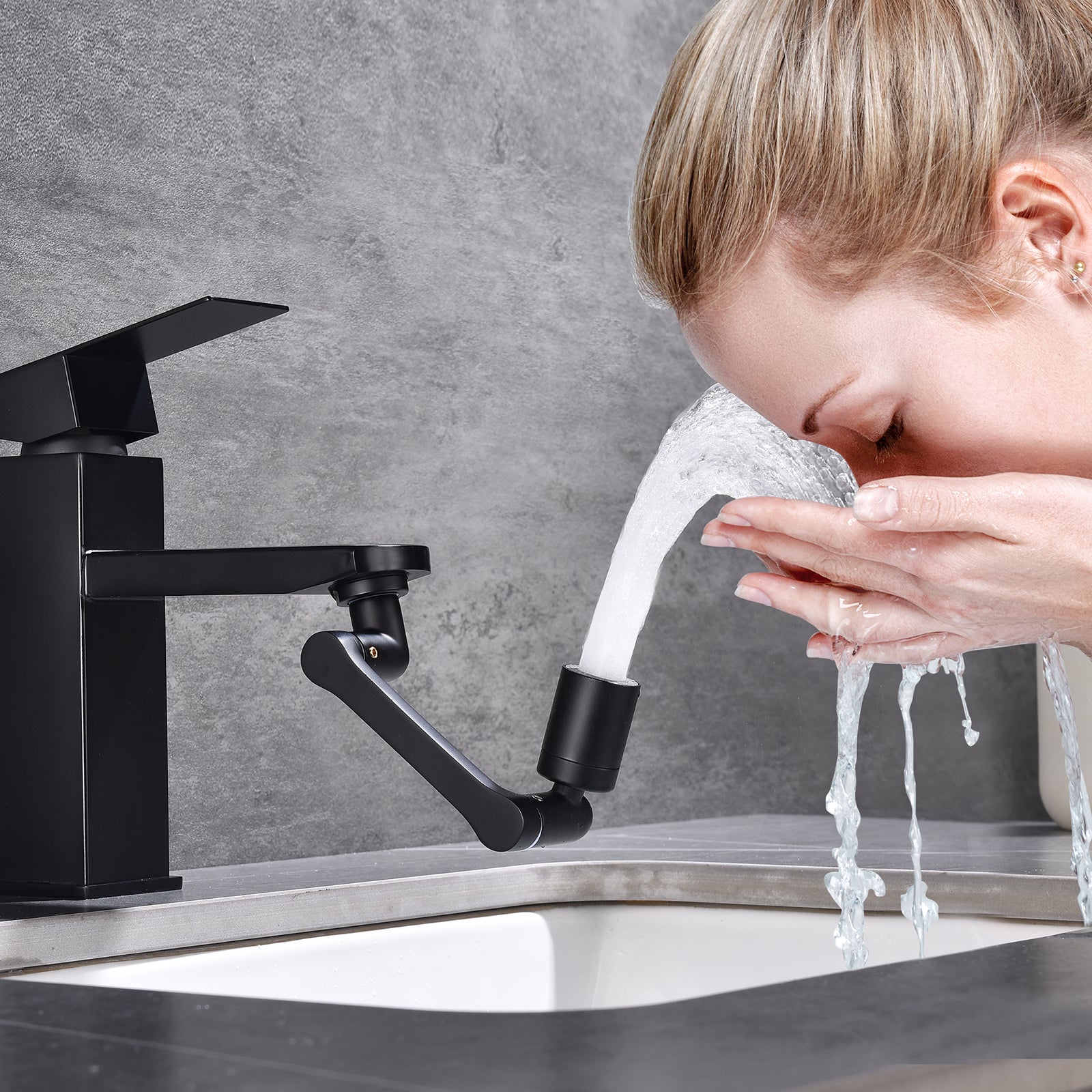 Homelody Waschtischarmatur Wasserhahn Badarmatur mit schwenkbarem Luftsprudler Aufsatz