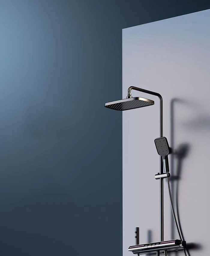 Homelody 38°C Thermostat-Duschsäule Digitaler Bildschirm Duschset mit Badewannenmischer für das Badezimmer 4 Funktionen