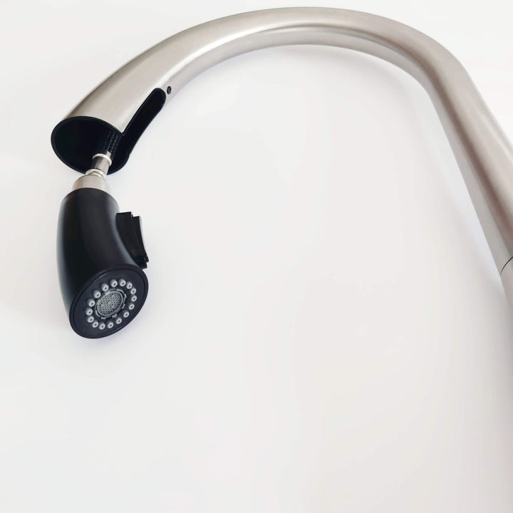 Homelody 360 ° Drehung Wasserhahn Küche Versteckt ausziehbar Küchenarmatur mit Brause Edelstahl Mischbatterie Küche Matt