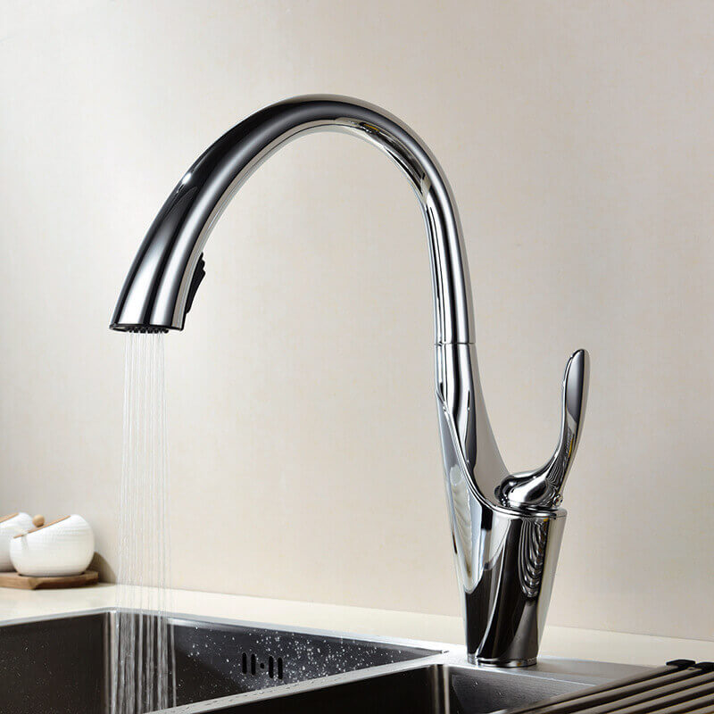 Homelody 360 ° Drehung Luxuriös Wasserhahn Küche Versteckt ausziehbar Küchenarmatur mit Brause Edelstahl Mischbatterie Küche
