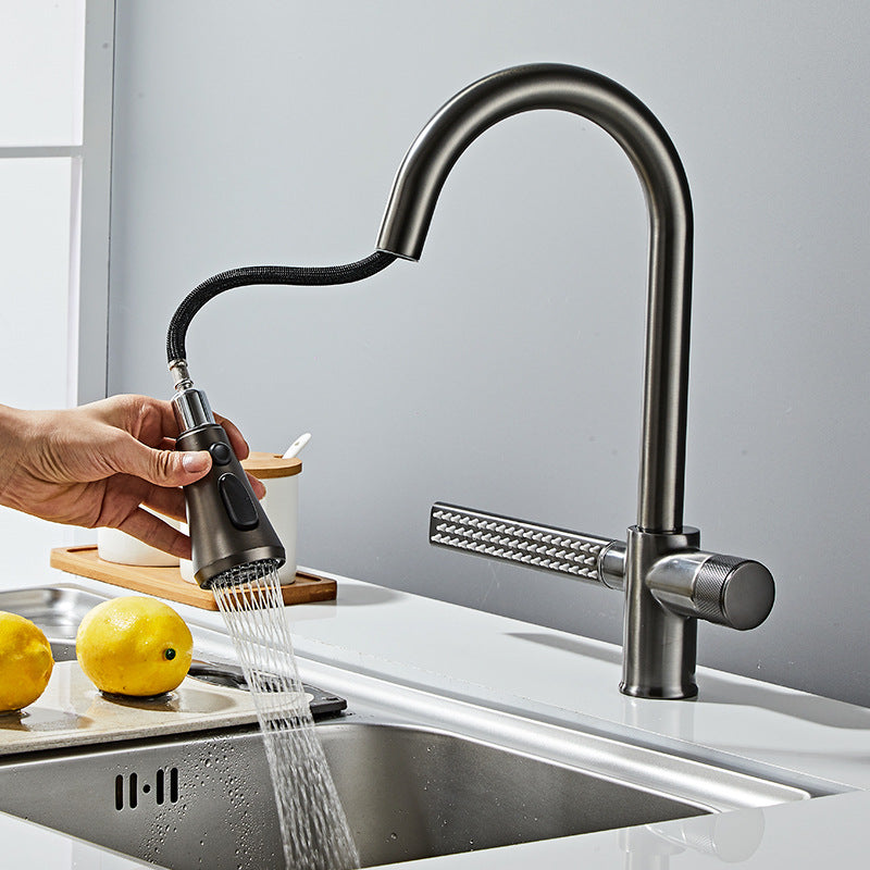 Homelody 360 ° Drehung Wasserhahn Küche ausziehbar Küchenarmatur mit Brause Mischbatterie Küche mit 3 Modus und Wasserfalldusche