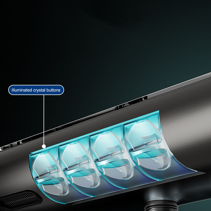 Homelody 4-Jets Handbrause Duscharmatur mit Kristallknöpfen Digitaler Bildschirm mit Ablageschale Höhenverstellbares Duschset, Umgebungslicht