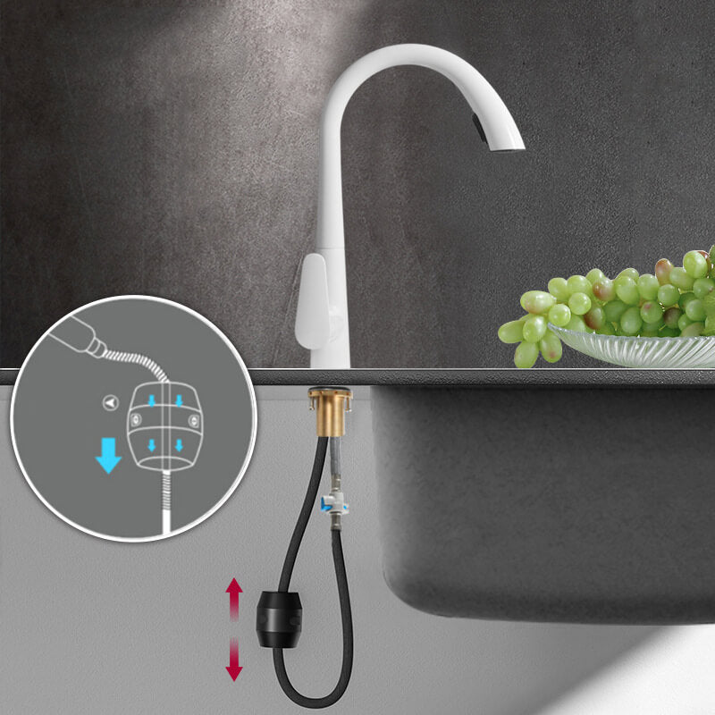 Homelody 360 ° Drehung Wasserhahn Küche Versteckt ausziehbar Küchenarmatur mit Brause Edelstahl Mischbatterie Küche Weiß