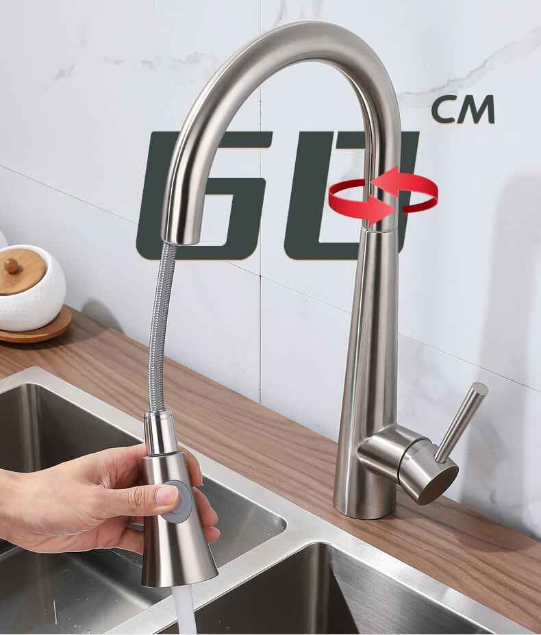 Homelody 360 ° Drehung Wasserhahn Küche verlängern ausziehbar Küchenarmatur mit Brause Edelstahl Mischbatterie Küche Matt