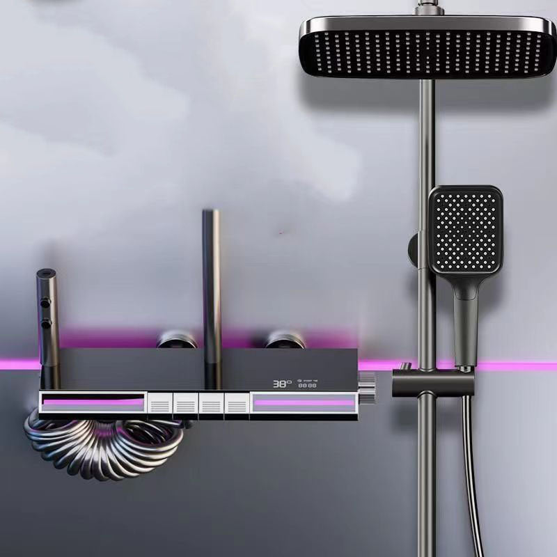 Homelody 38°C Thermostat-Duschsäule Digitaler Bildschirm Duschset mit Badewannenmischer für das Badezimmer 4 Funktionen