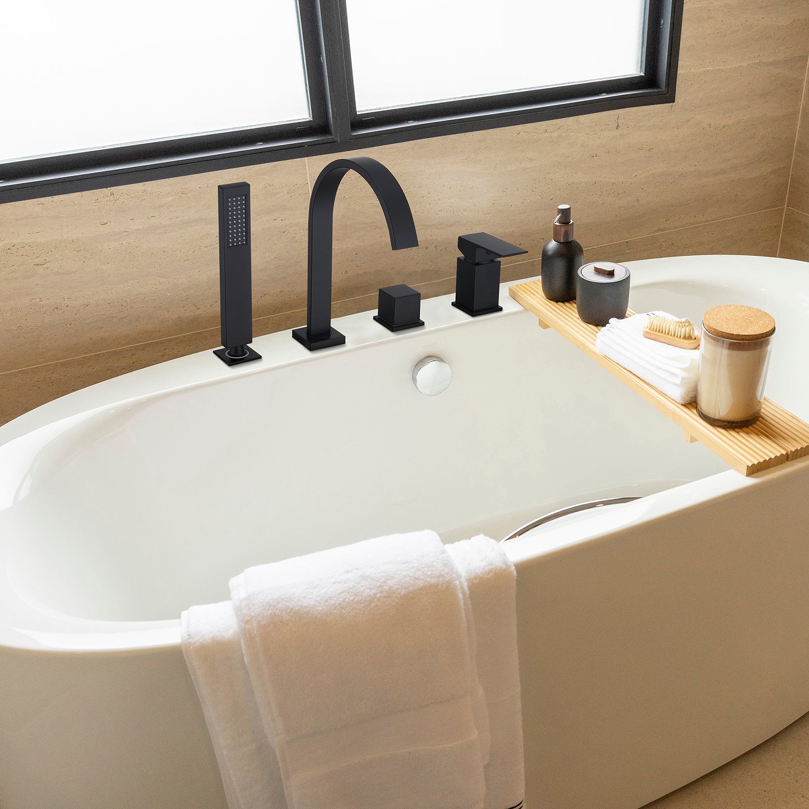 Homelody Badarmatur Präzise Temperatursteuerung und Flexibler Edelstahl-Schlauch