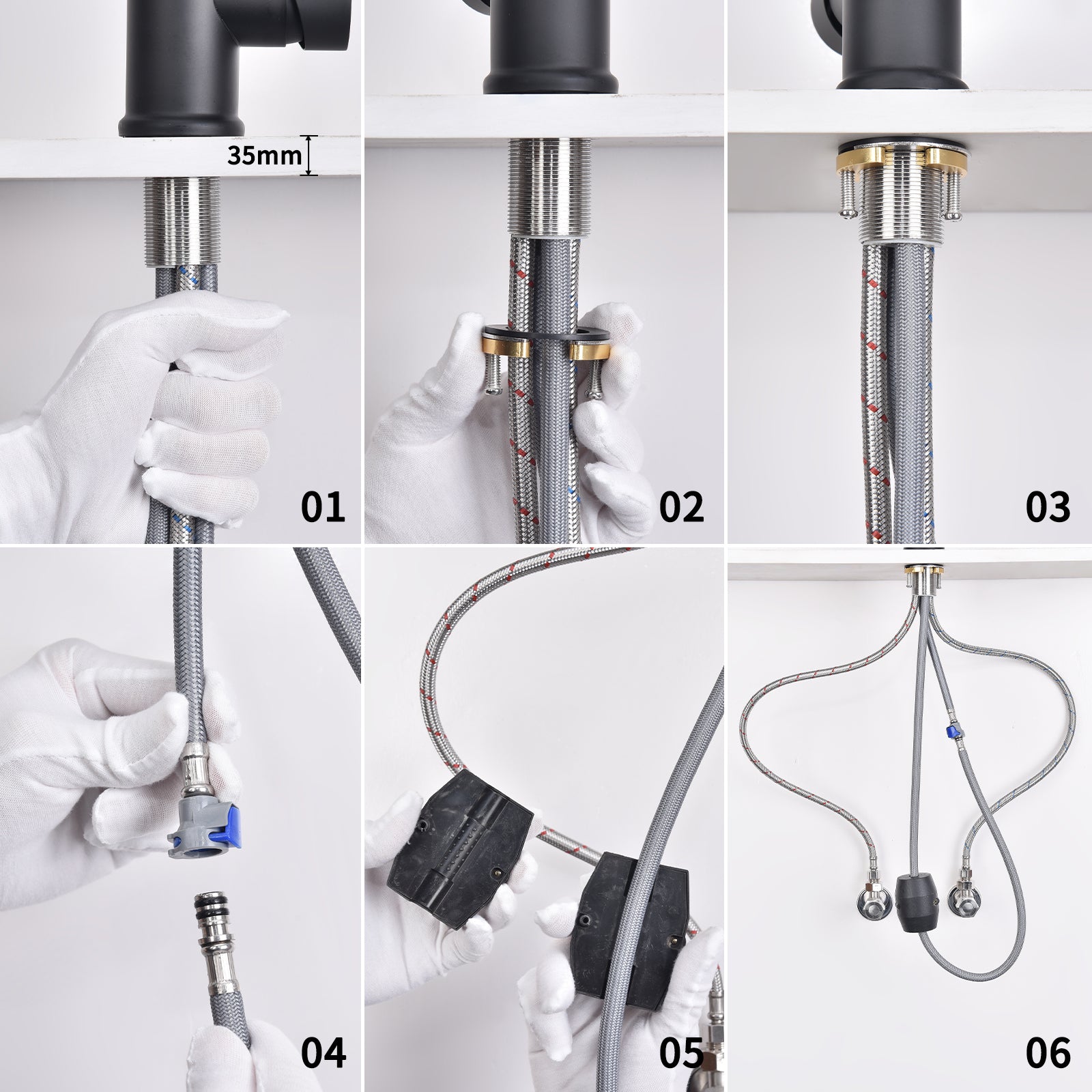 Homelody Hochdruck Einhand-Spültischbatterie Mischbatterie mit 3 Modus