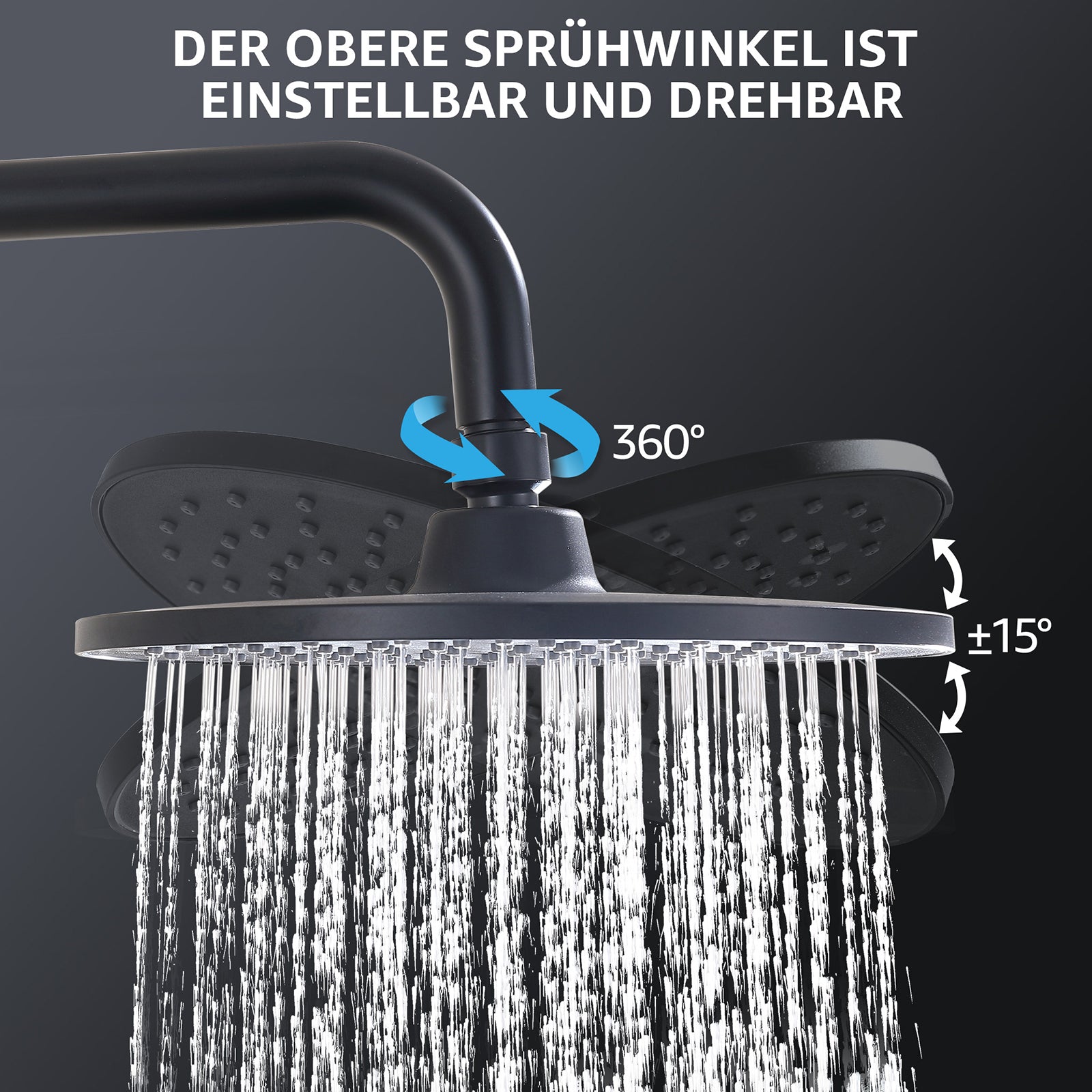 Homelody Duschsystem Abnehmbares Duschsystem mit Wasserfall Badzubehör Duschzubehör