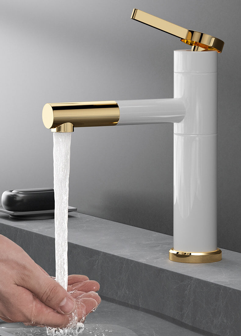 Homelody 180 ° drehbarer Ausziehbar Brause Wasserhahn Bad Einhebel Badarmatur Messing für Badezimmer