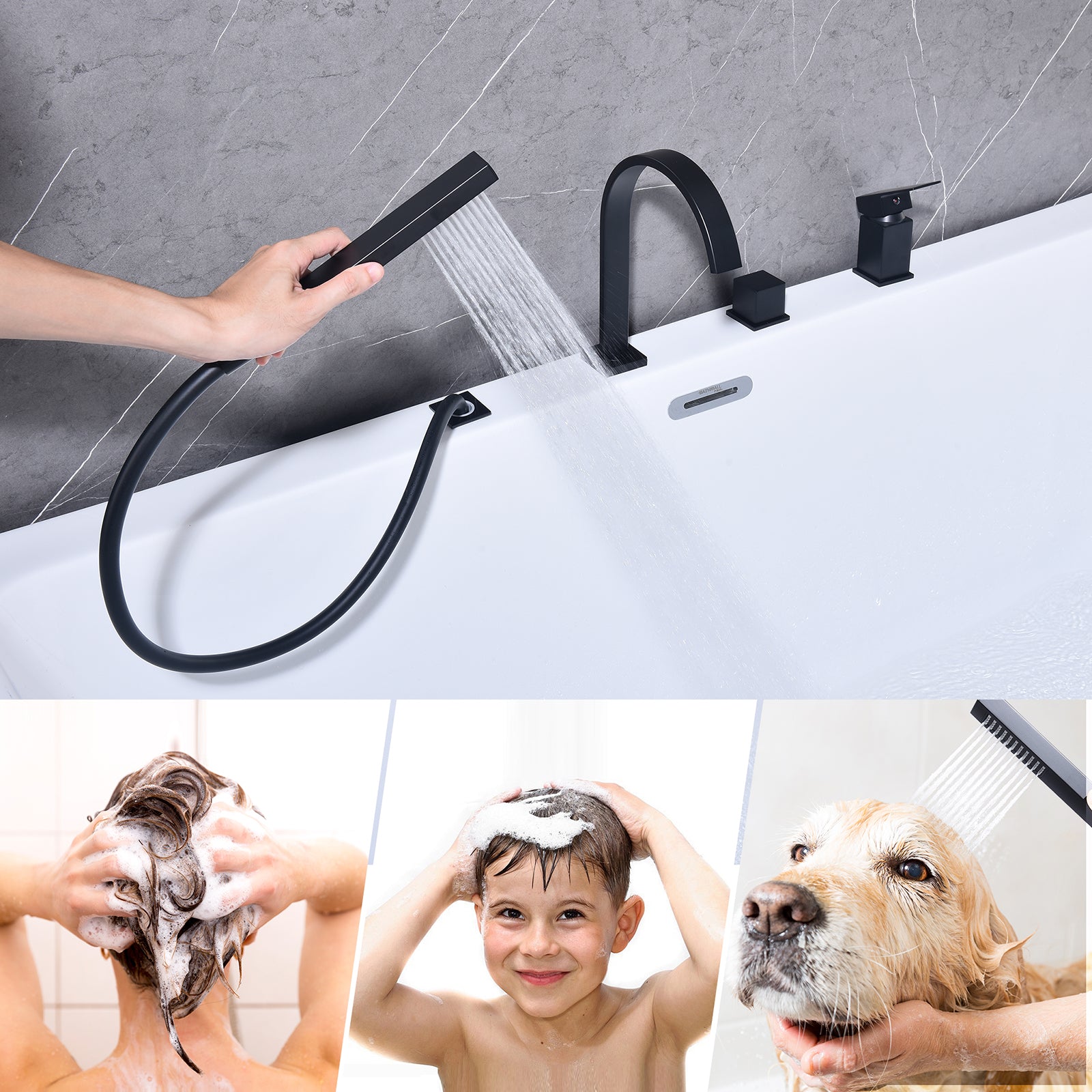 Homelody Badarmatur Präzise Temperatursteuerung und Flexibler Edelstahl-Schlauch