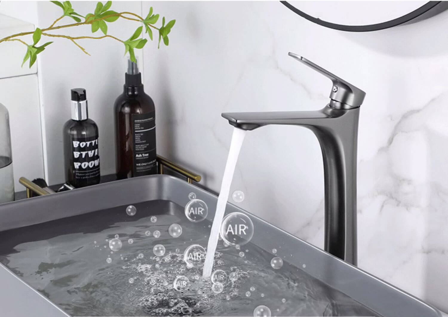 Homelody Luxuriös Hohe Wasserhahn Bad Einhebel Mischbatterie Waschbeckenarmatur für Badzimmer