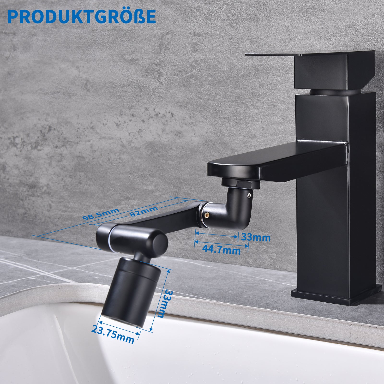 Homelody Waschtischarmatur Wasserhahn Badarmatur mit schwenkbarem Luftsprudler Aufsatz