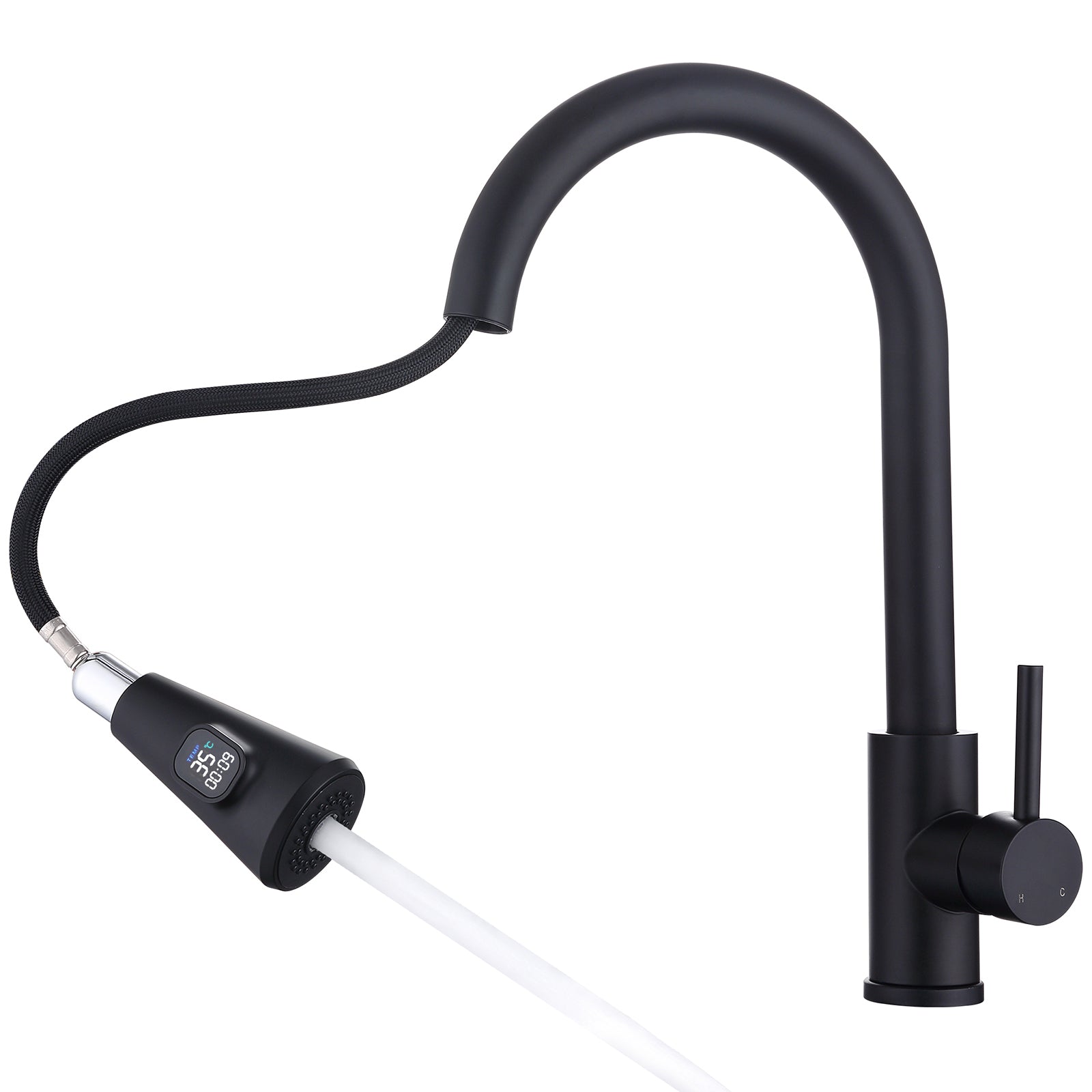 Küchenarmatur ausziehbar Spültischarmatur 360° Küchenarmatur LED Digitalanzeige