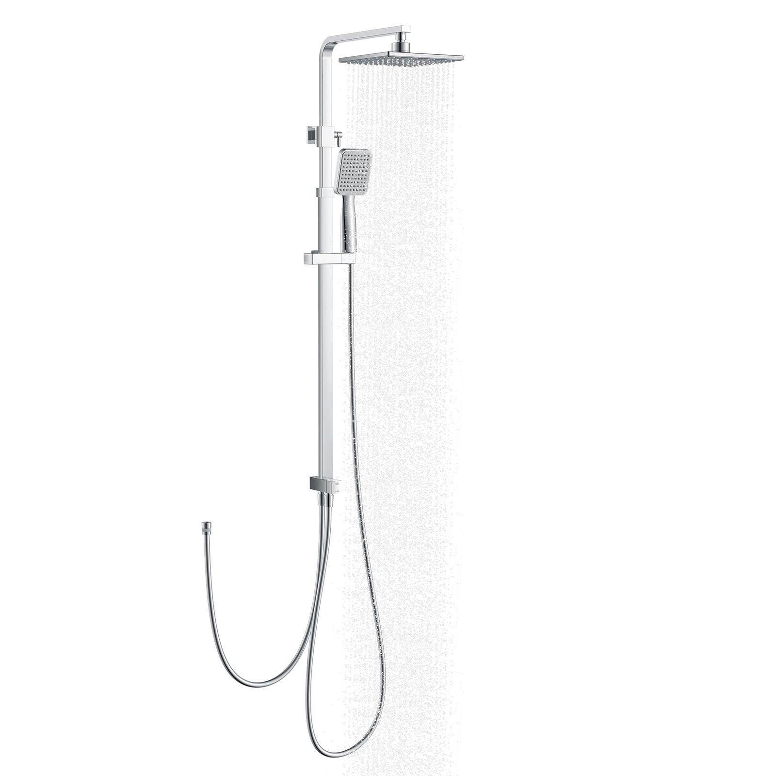 HOMELODY Duschsystem 3 Funktion Thermostat Duschsystem Regendusche mit Duscharmatur, quadratischem Duschkopf