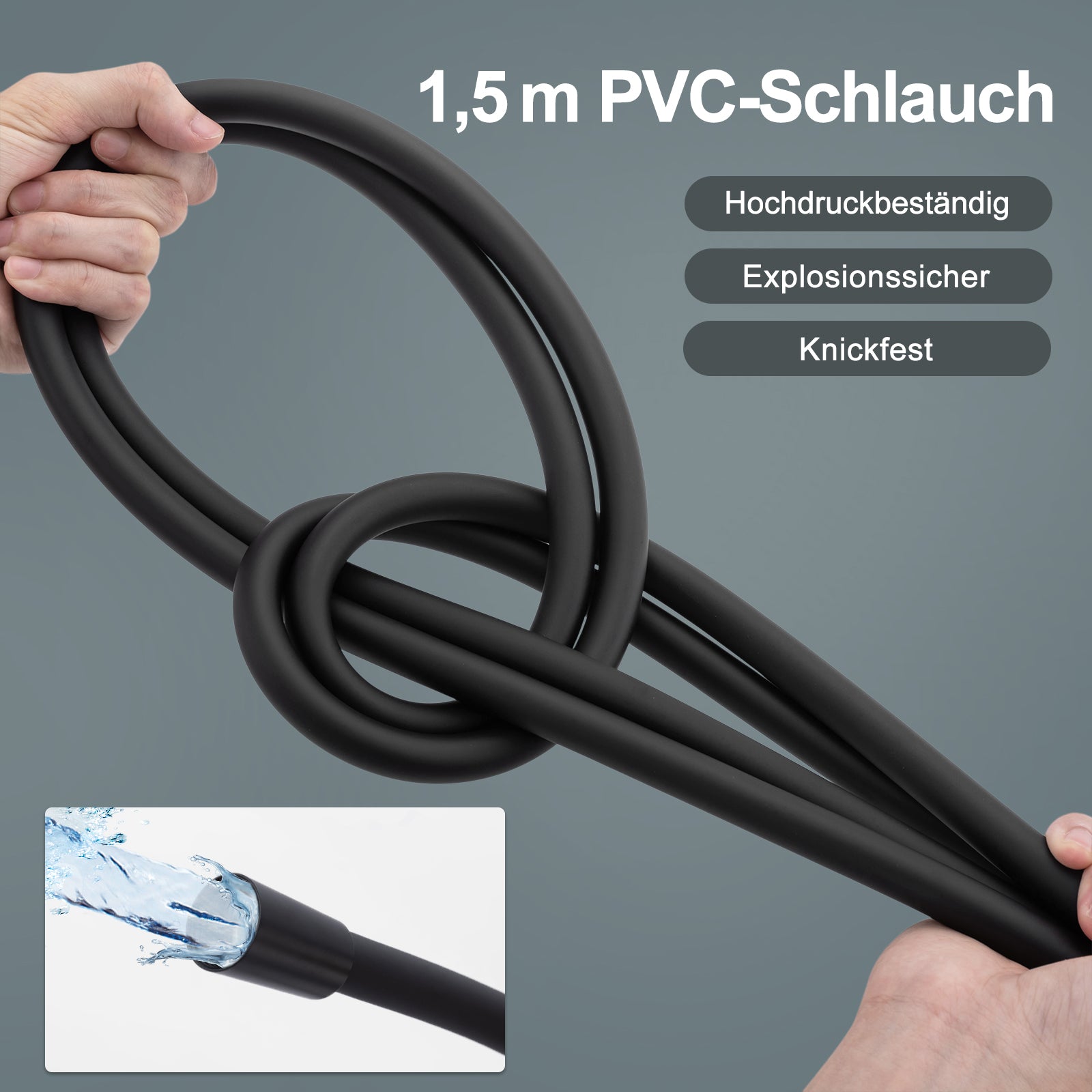 HOMELODY Duschsystem mit Thermostat Schwarz Regendusche mit Armatur Duschset Eckig Messing Kopfbrause Edelstahl 30x30CM