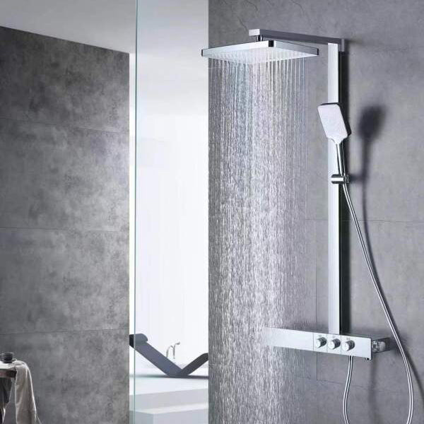 Homelody 40℃ Thermostat-Duschsäule mit Badewannenmischer für das Badezimmer 3 Funktionen