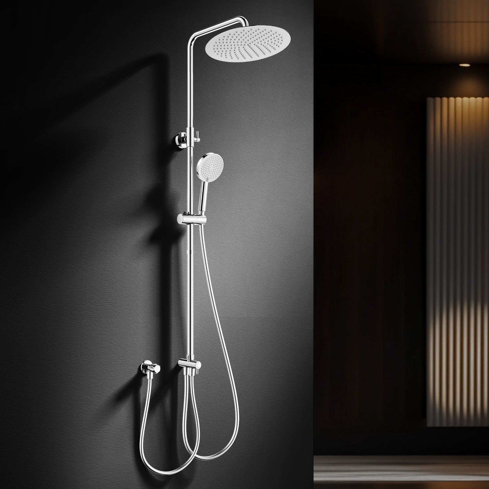 Homelody Duschsystem 12'' Regendusche, Höhenverstellbar, 2-Wege Umschalter, Edelstahl