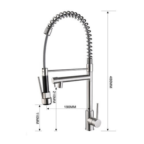 Homelody Messing Ausziehbare Feder Design Einhand Doppelter Auslass küchenamatur 360 ° drehbar für Doppelwaschbecken