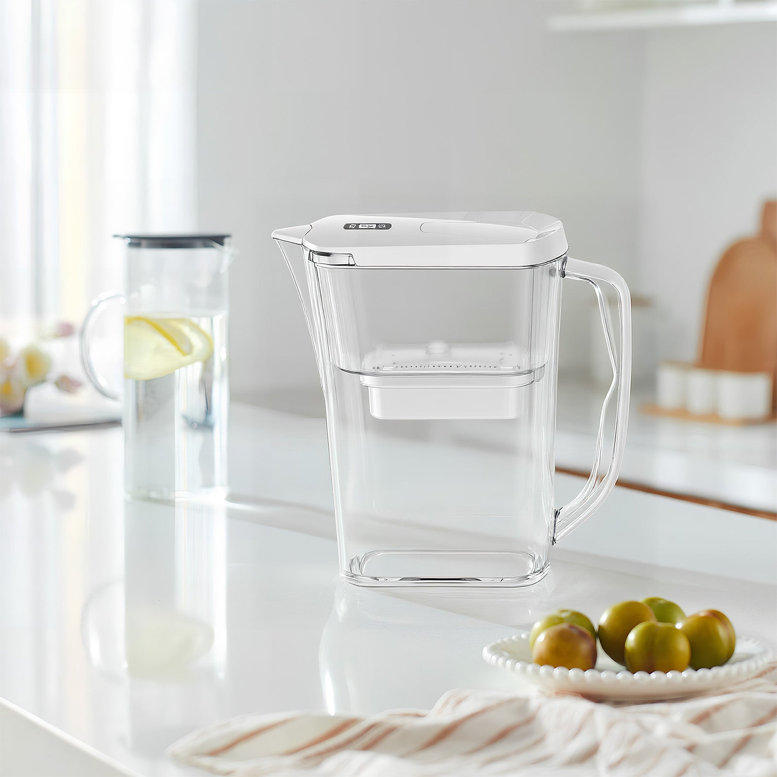 Homelody Wasserfilter Wasserfilterkanne 2,5 L mit LED-Countdown-Anzeige