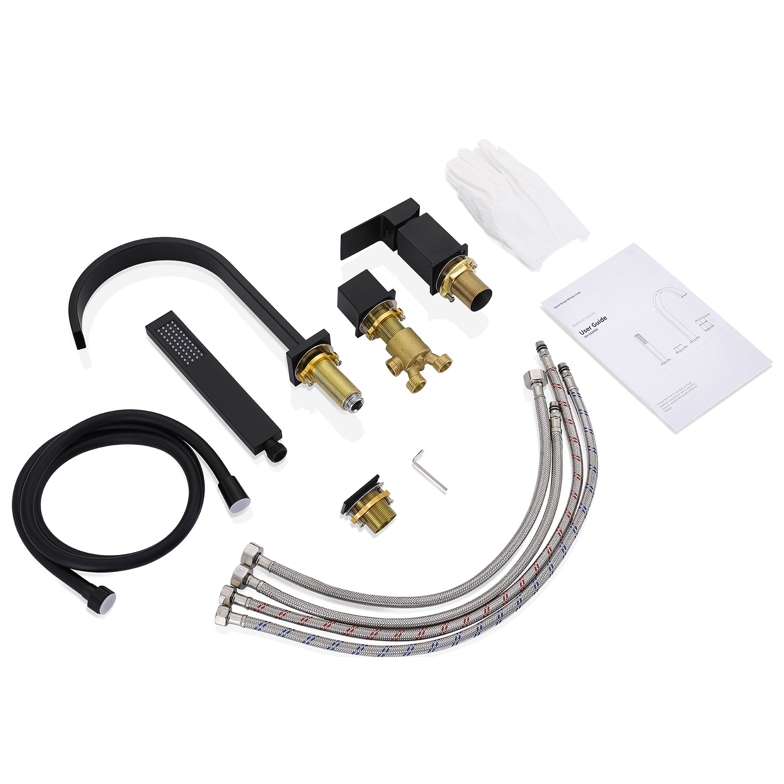 Homelody Badarmatur Präzise Temperatursteuerung und Flexibler Edelstahl-Schlauch