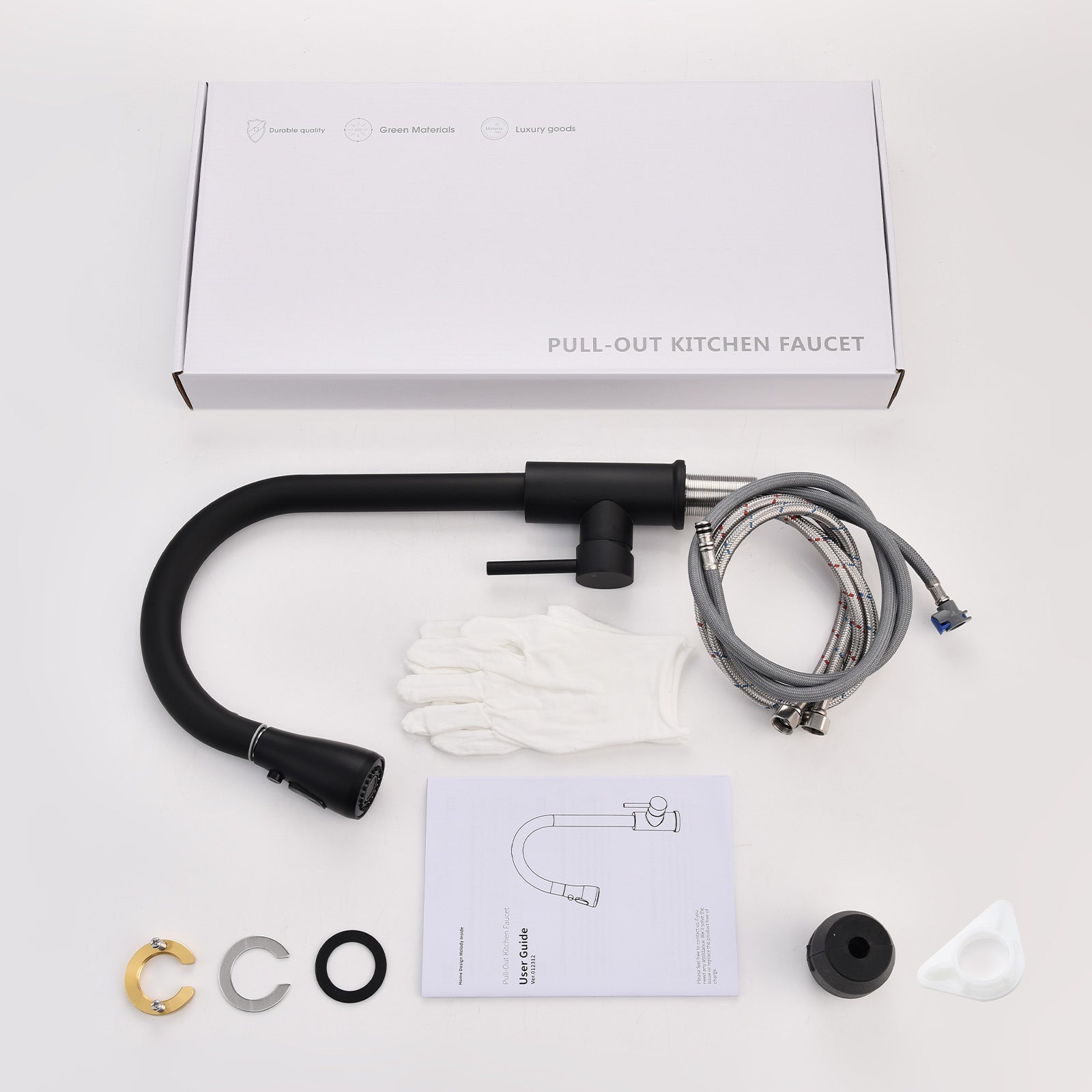 Homelody Hochdruck Einhand-Spültischbatterie Mischbatterie mit 3 Modus