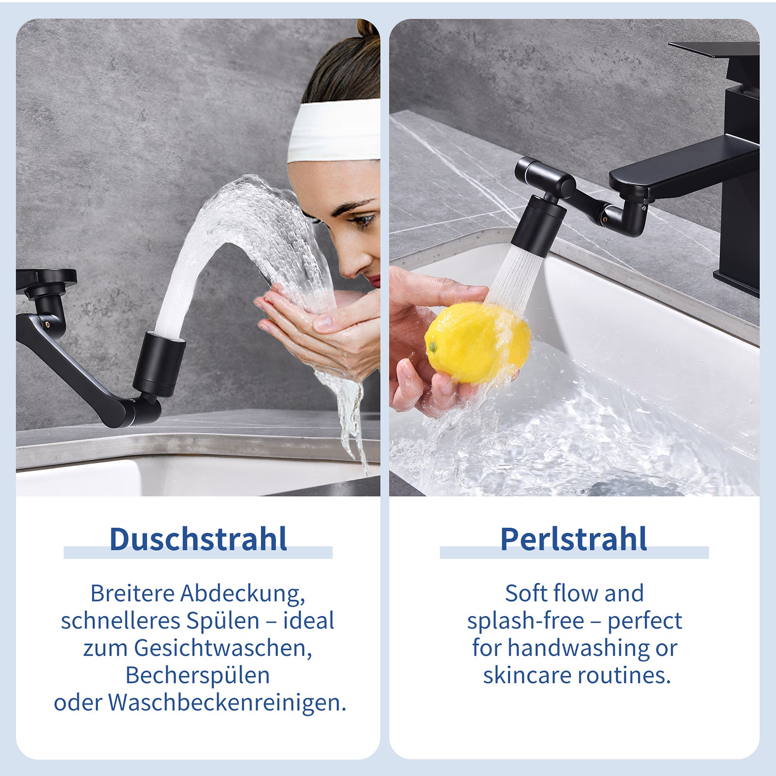 Homelody Waschtischarmatur Wasserhahn Badarmatur mit schwenkbarem Luftsprudler Aufsatz