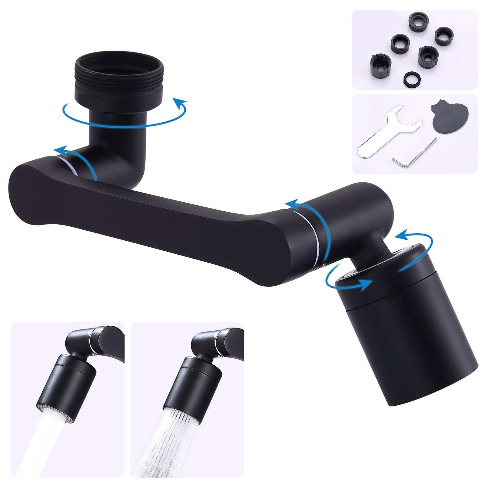 Homelody Waschtischarmatur Wasserhahn Badarmatur mit schwenkbarem Luftsprudler Aufsatz