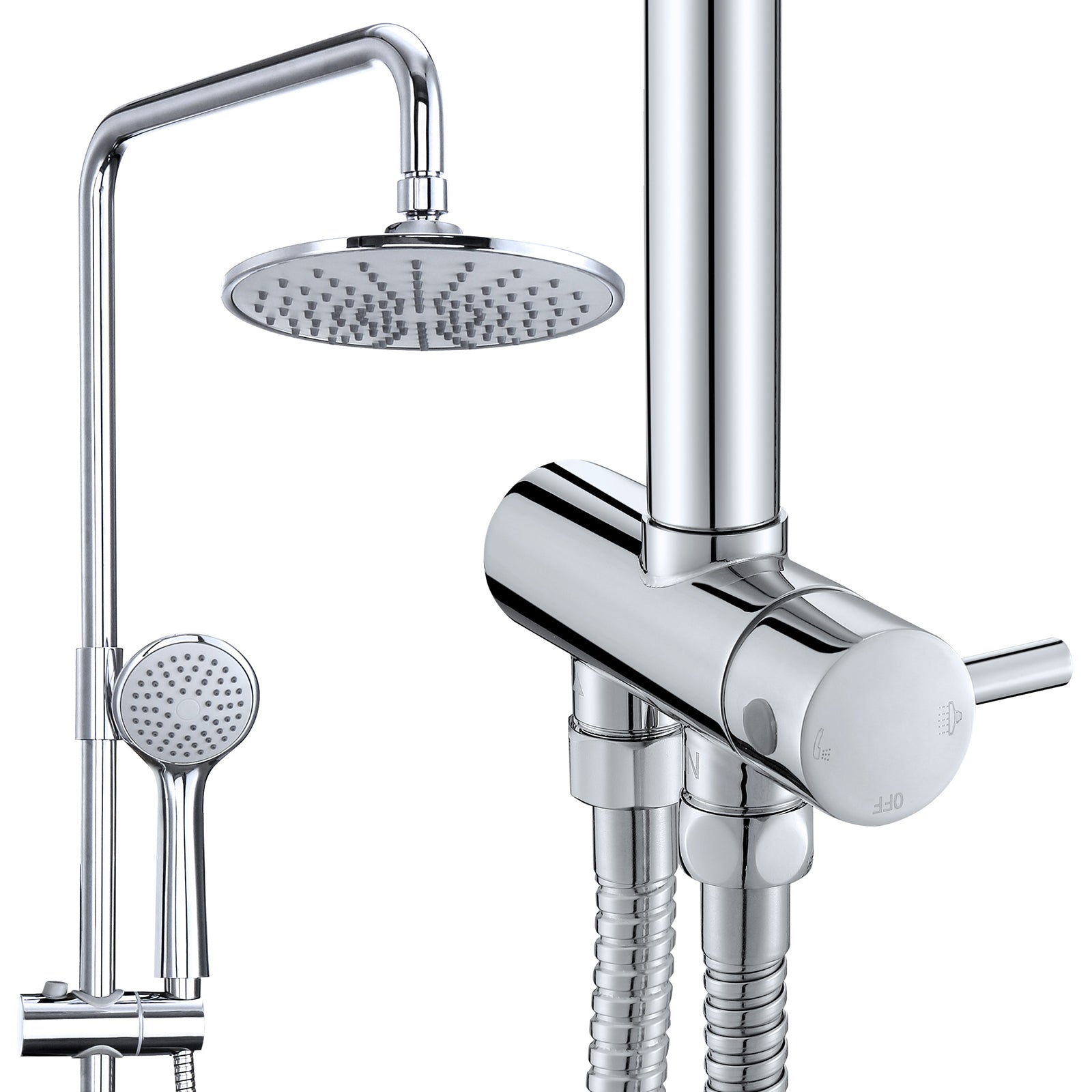 Homelody Duschsystem Abnehmbares Duschsystem mit Wasserfall Badzubehör Duschzubehör