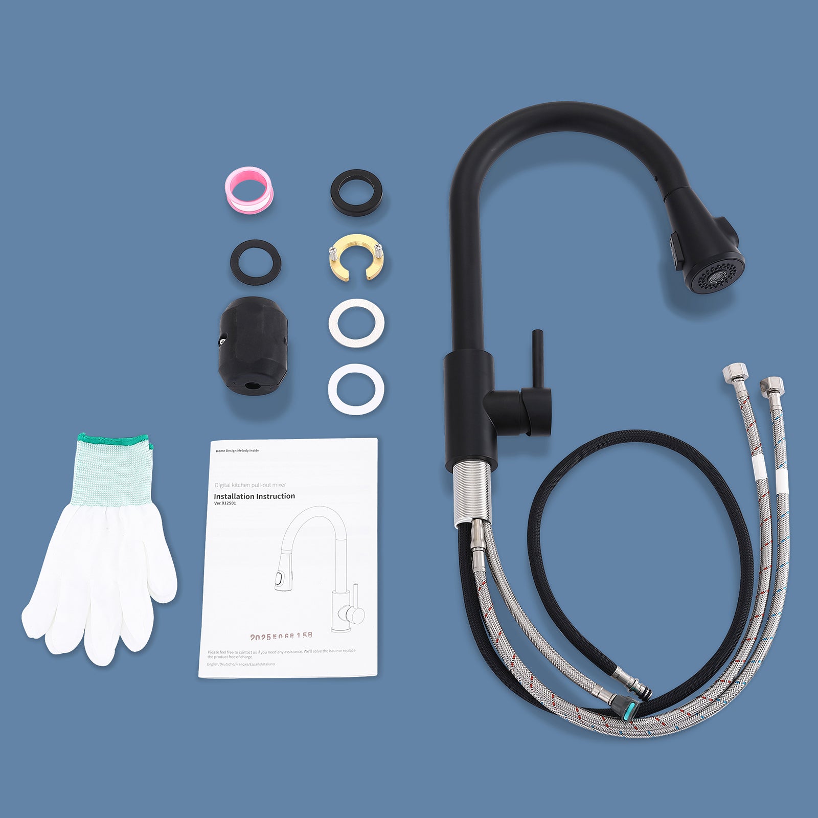 Küchenarmatur ausziehbar Spültischarmatur 360° Küchenarmatur LED Digitalanzeige