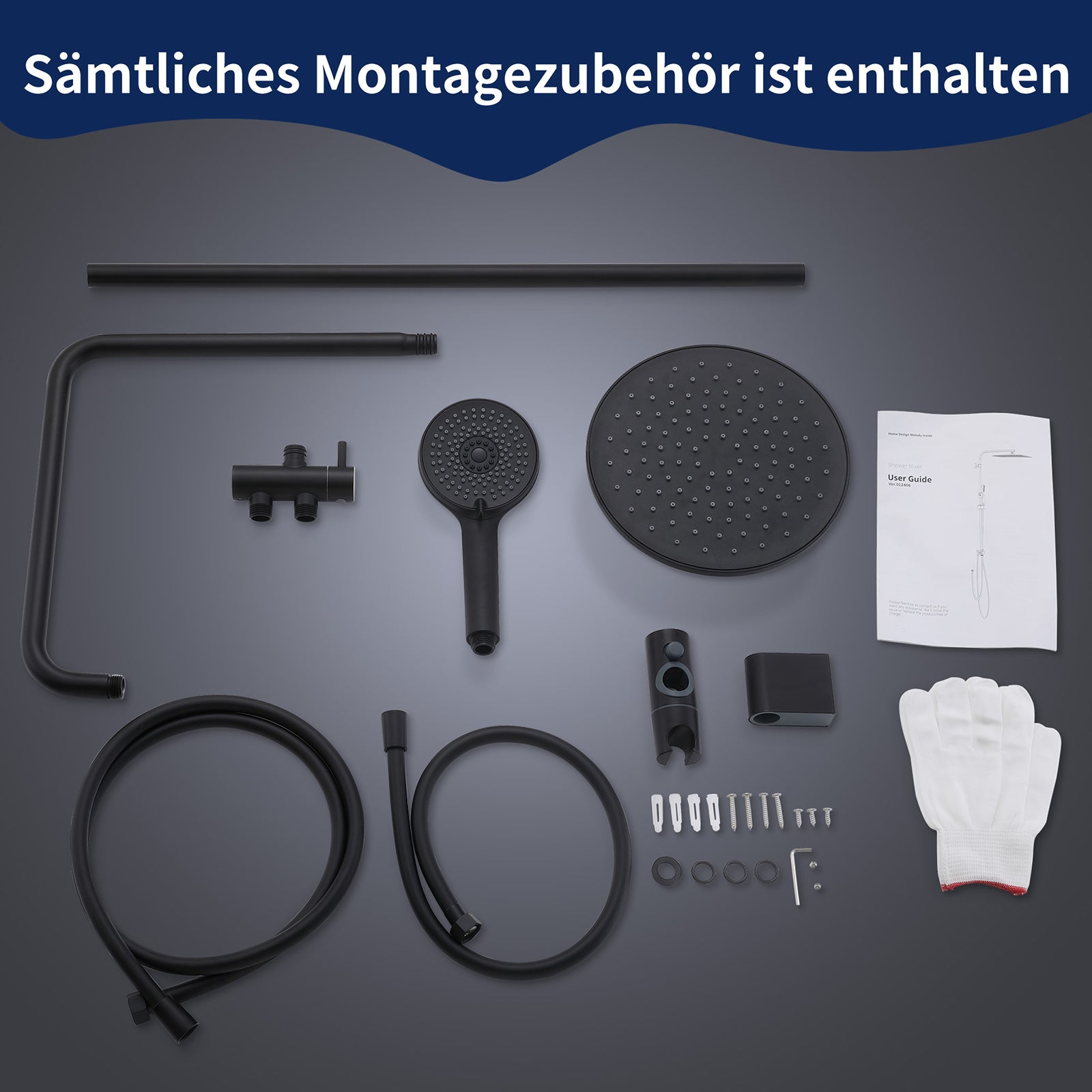 Homelody Duschsystem Abnehmbares Duschsystem mit Wasserfall Badzubehör Duschzubehör