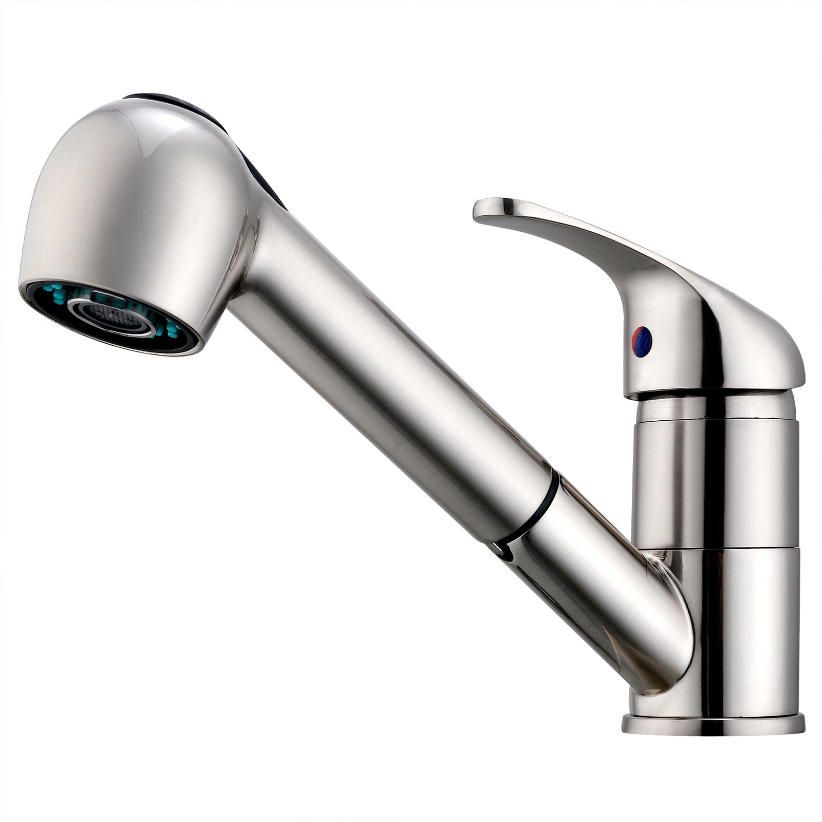 Homelody 120° drehbar Armatur Küche Wasserhahn mit 2 Strahlarten ausziehbare Brause Gebürsteter Chrom Spültischarmatur