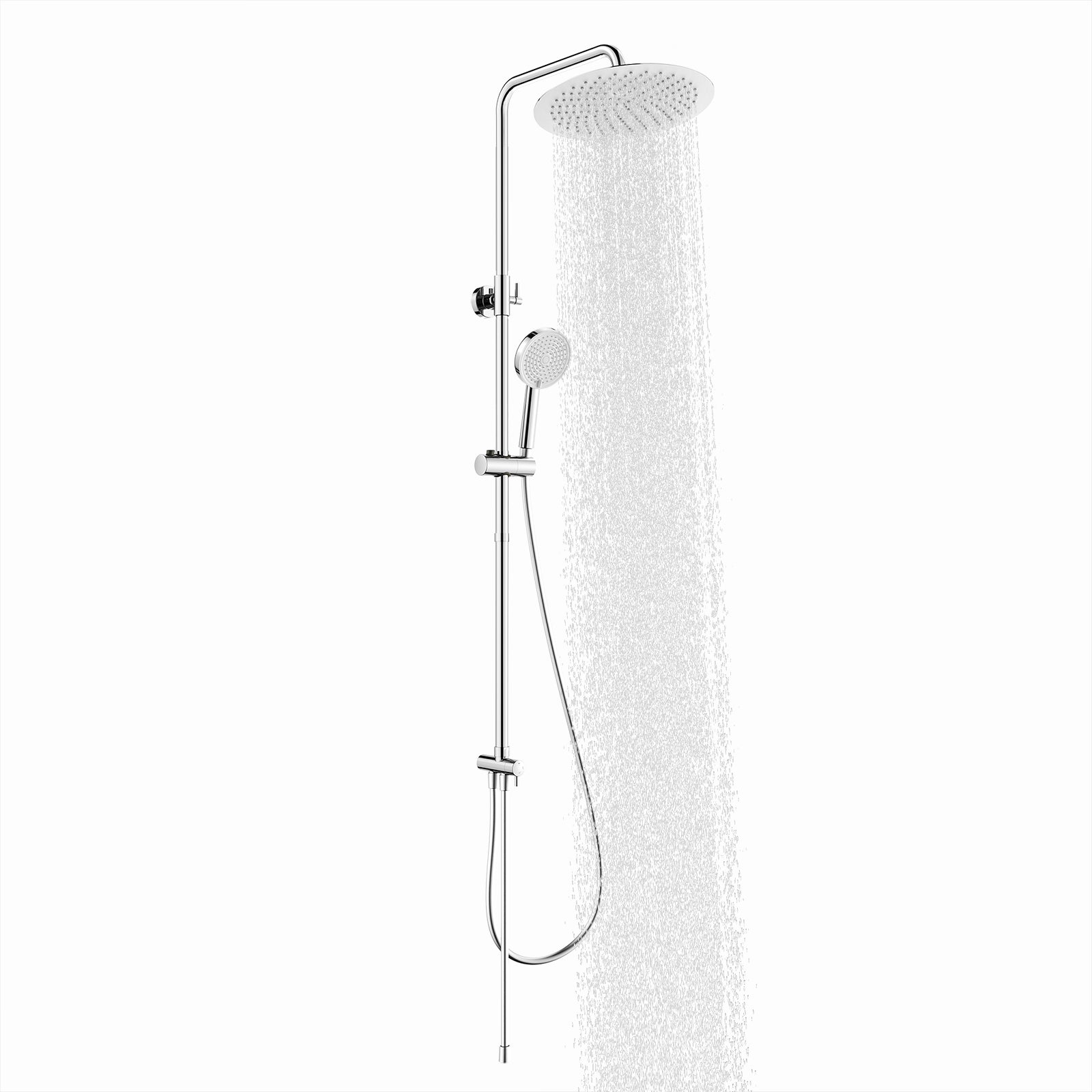 Homelody Duschsystem 12'' Regendusche, Höhenverstellbar, 2-Wege Umschalter, Edelstahl