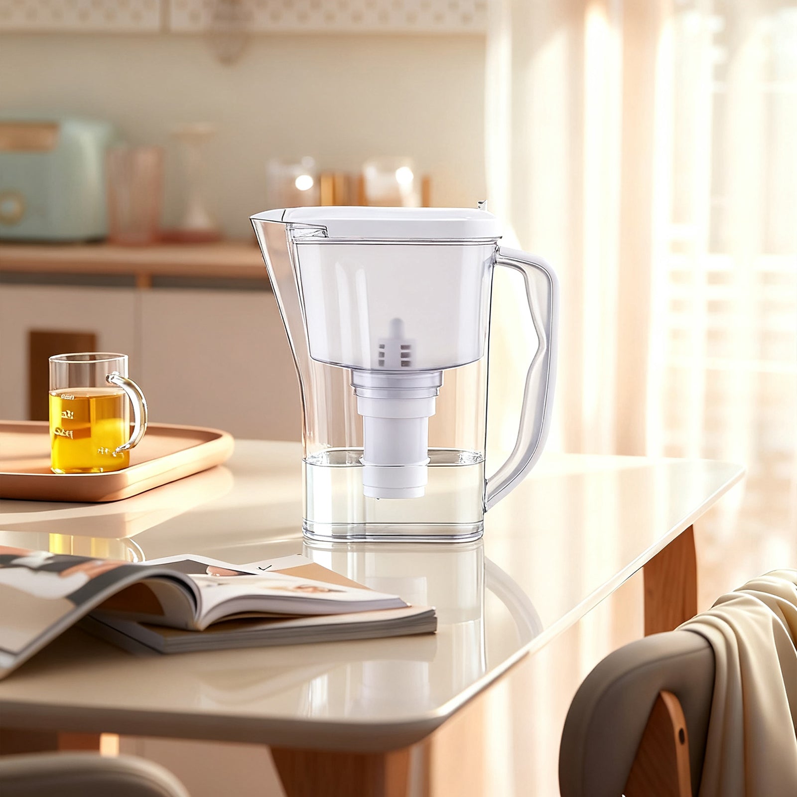 Homelody Wasserfilter Wasserfilter Wasserfilter-Kanne 2,5L weiß inkl. 1 Filterkartuschen