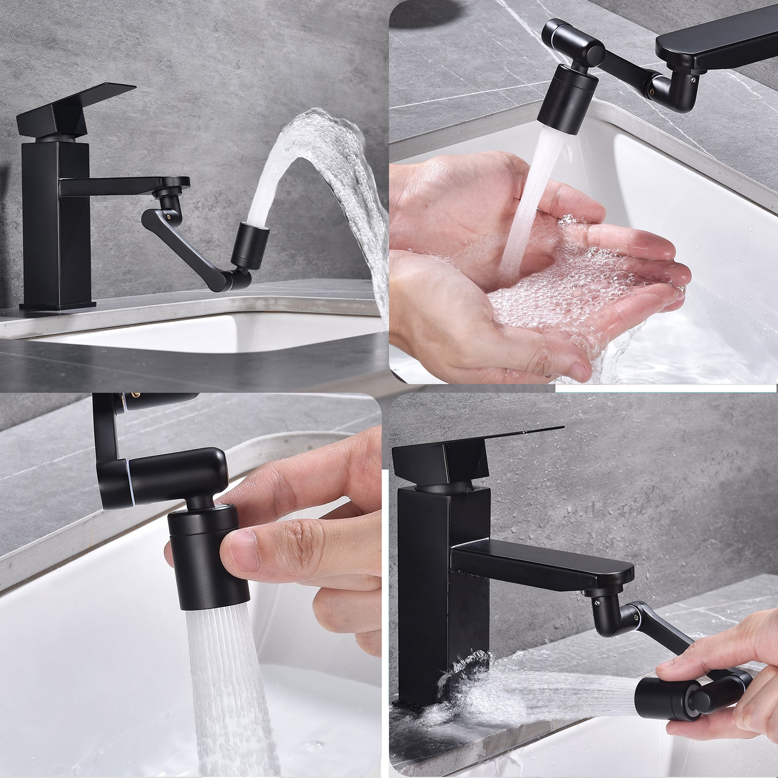 Homelody Waschtischarmatur Wasserhahn Badarmatur mit schwenkbarem Luftsprudler Aufsatz