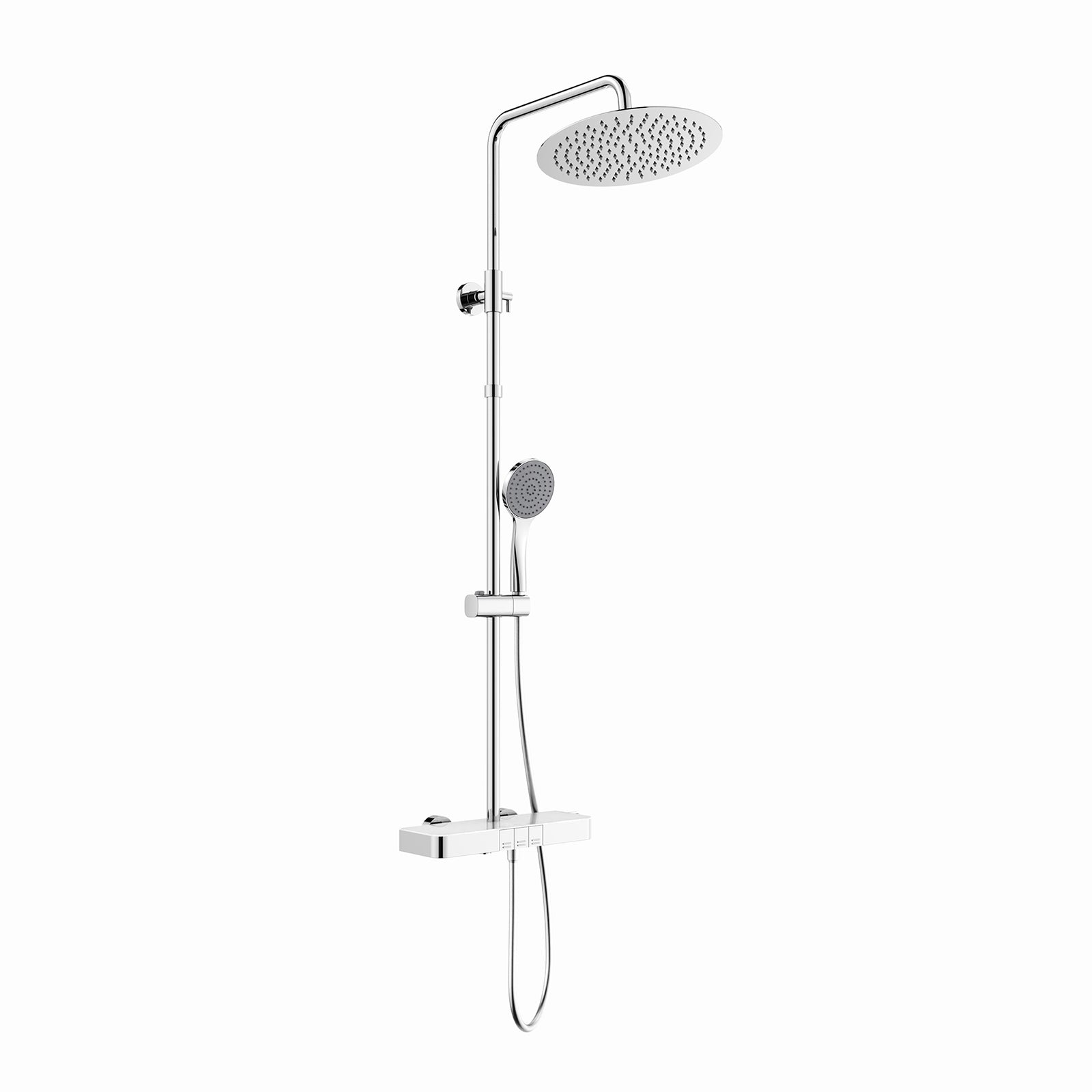 Homelody Duschsystem mit Thermostat, Ablage und Handbrause, 12" Regendusche