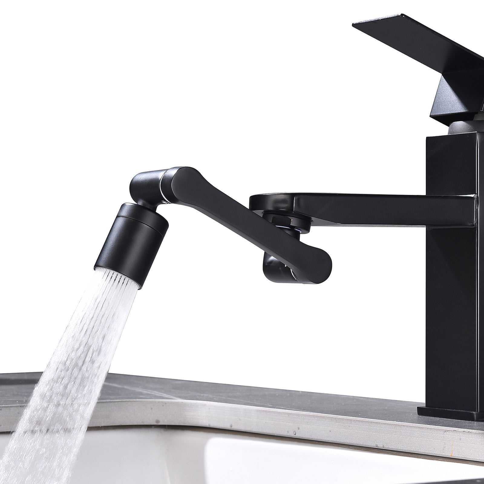 Homelody Waschtischarmatur Wasserhahn Badarmatur mit schwenkbarem Luftsprudler Aufsatz