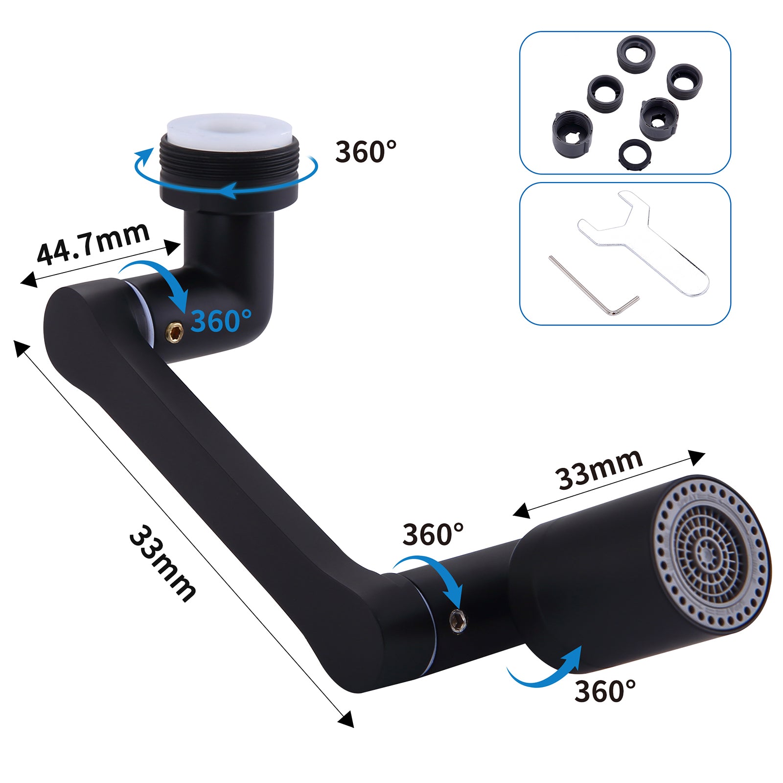 Homelody Waschtischarmatur Wasserhahn Badarmatur mit schwenkbarem Luftsprudler Aufsatz