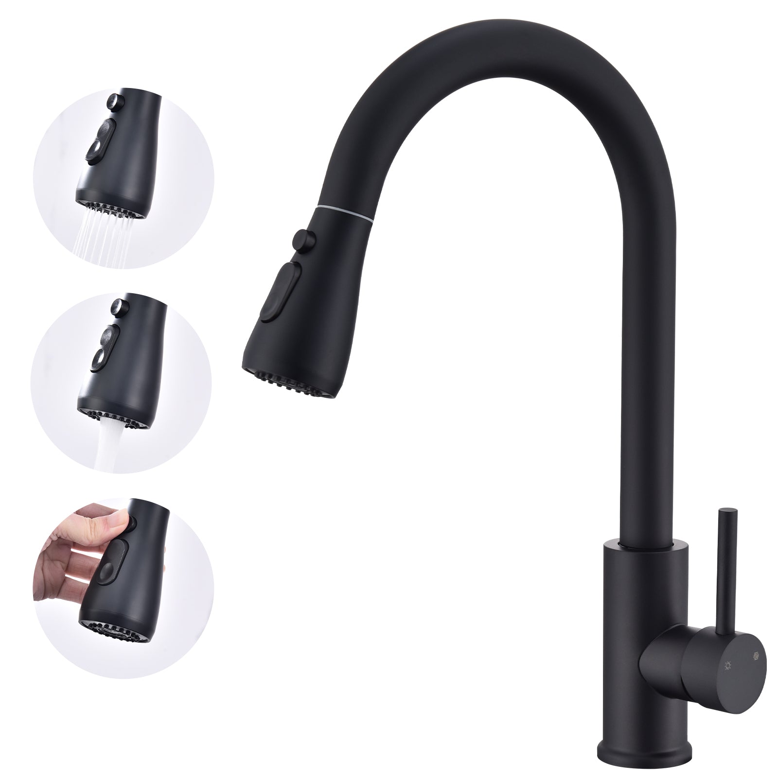 Homelody Hochdruck Einhand-Spültischbatterie Mischbatterie mit 3 Modus