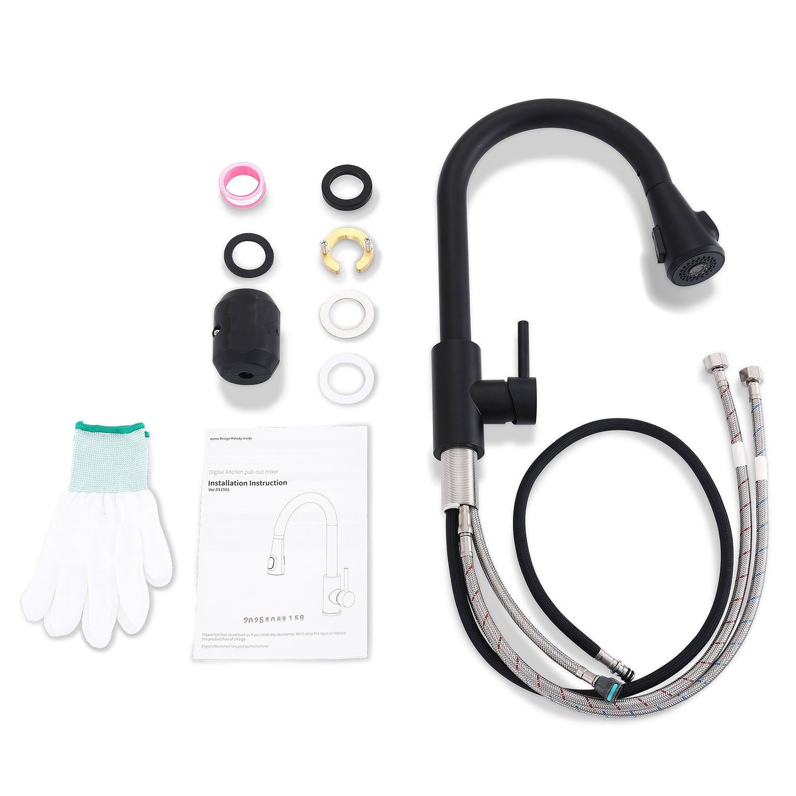 Küchenarmatur ausziehbar Spültischarmatur 360° Küchenarmatur LED Digitalanzeige