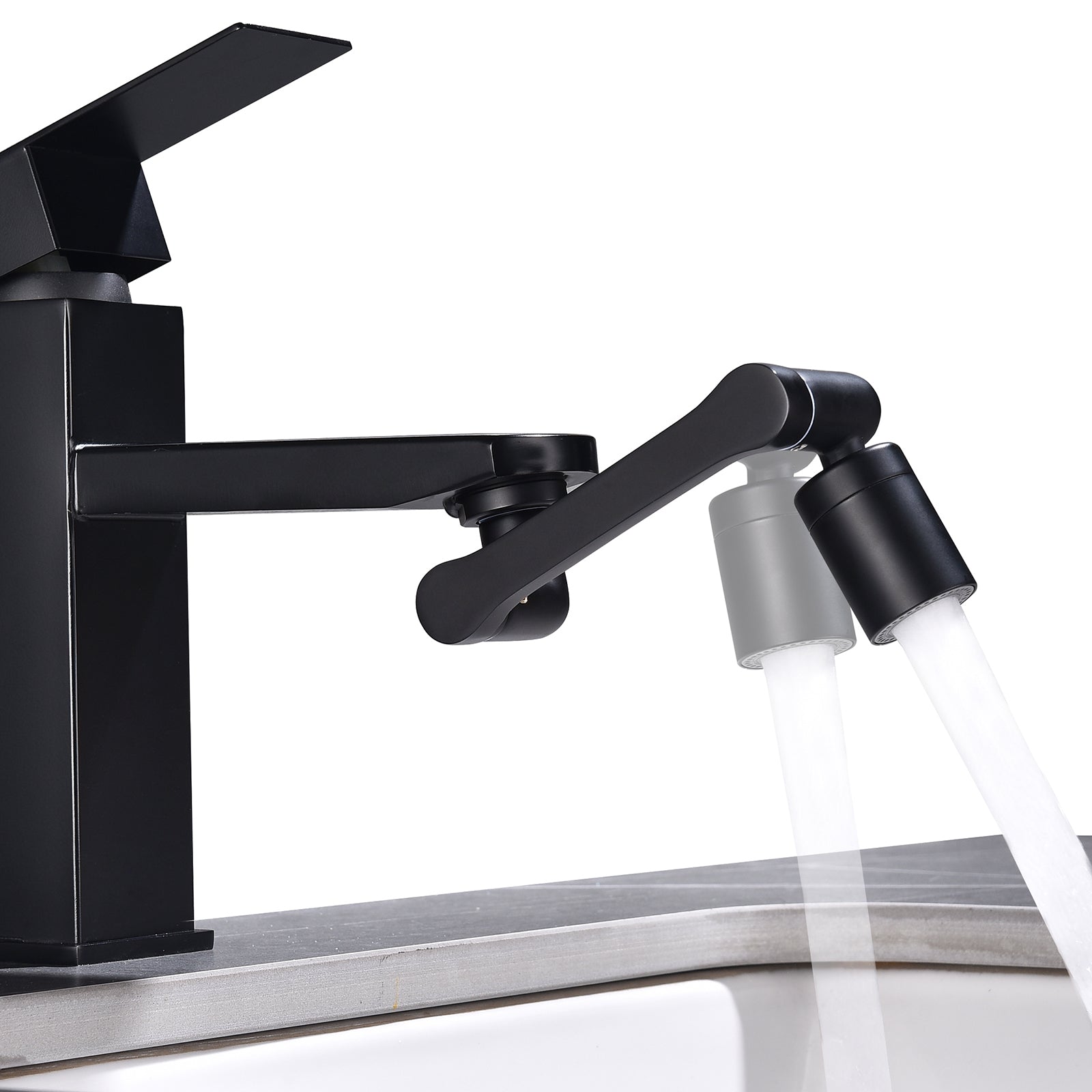 Homelody Waschtischarmatur Wasserhahn Badarmatur mit schwenkbarem Luftsprudler Aufsatz