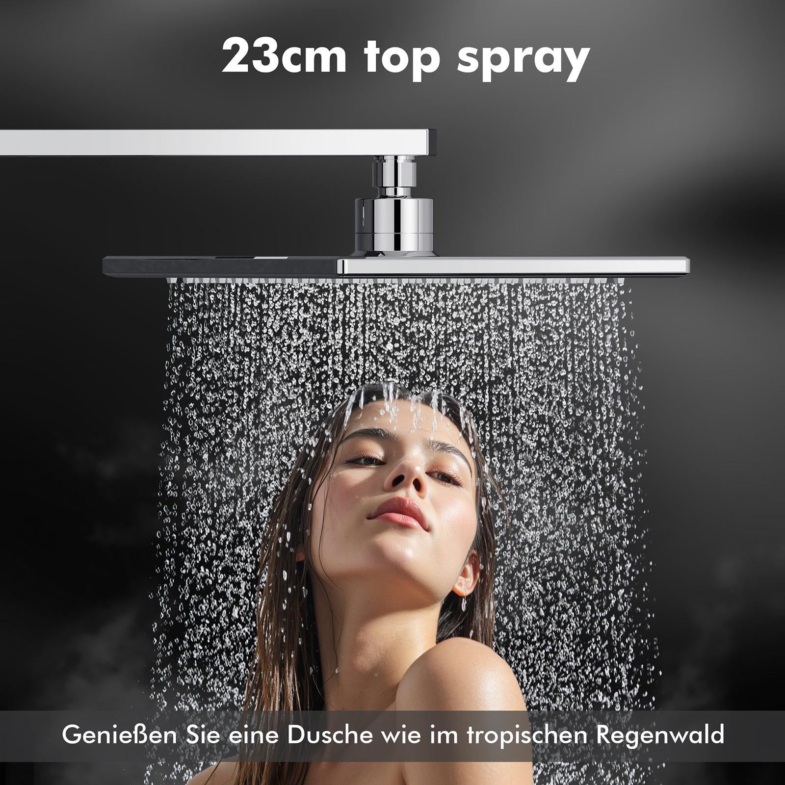 HOMELODY Duschsystem 3 Funktion Thermostat Duschsystem Regendusche mit Duscharmatur, quadratischem Duschkopf