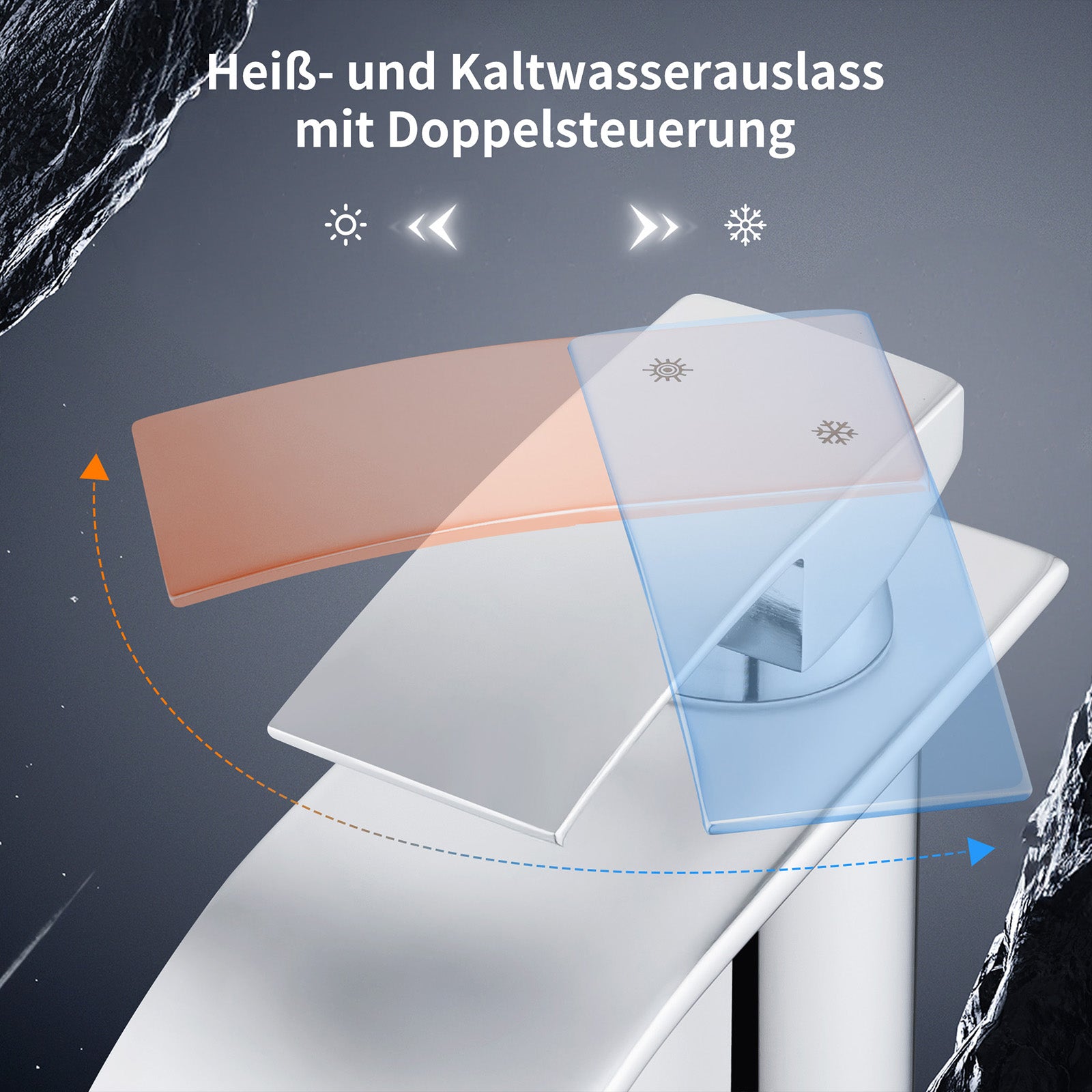 Homelody Waschtischarmatur Wasserfall Wasserhahn Waschbeckenarmatur Einhand Badarmatur