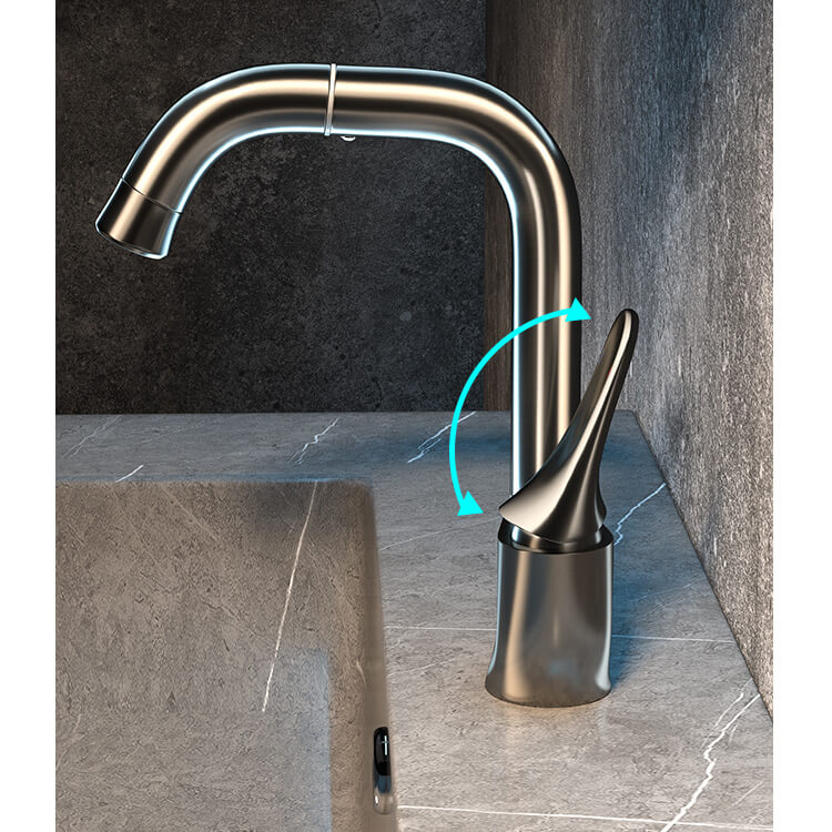 Homelody Doppelt 360° drehbar Schwanenform Waschtischarmatur Wasserhahn Bad für Waschbecken im Badezimmer armaturen