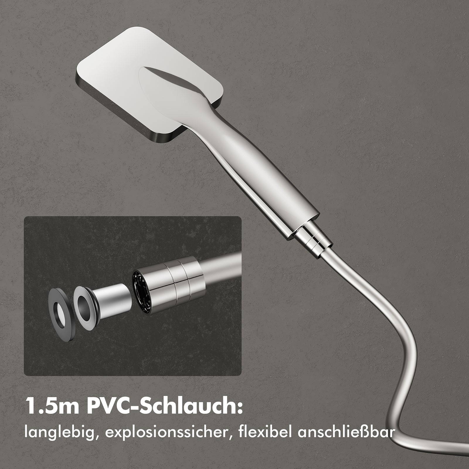 HOMELODY Duschsystem 3 Funktion Thermostat Duschsystem Regendusche mit Duscharmatur, quadratischem Duschkopf