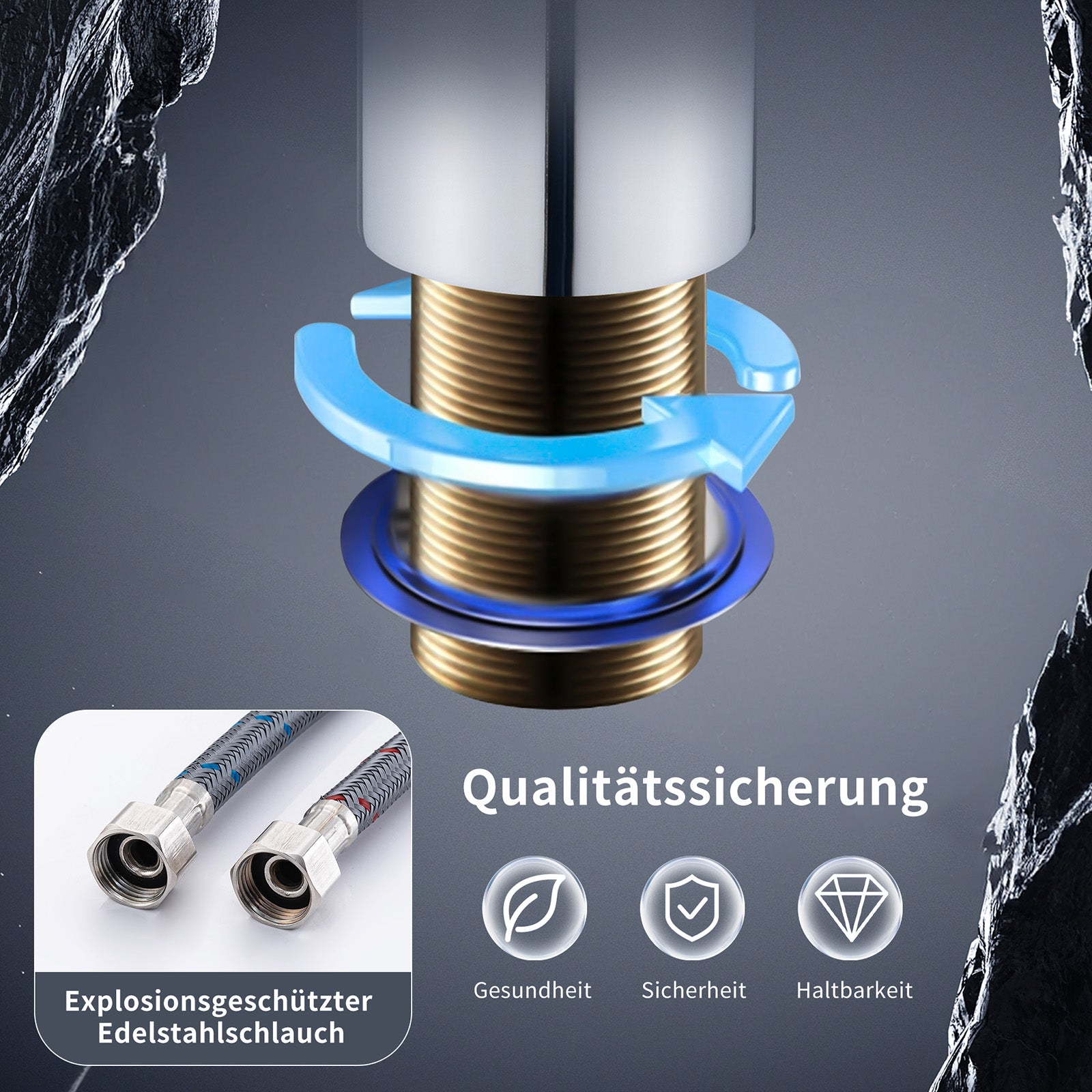 Homelody Waschtischarmatur Wasserfall Wasserhahn Waschbeckenarmatur Einhand Badarmatur
